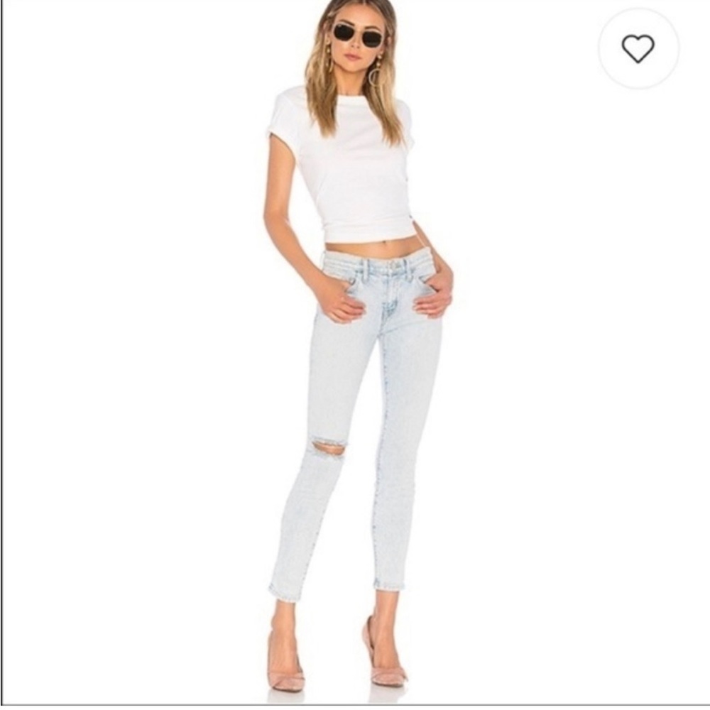 CURRENT ELLIOT STILETTO CENTURY DISTRESSED DESTROYED LIGHT WASH SKINNY JEANS